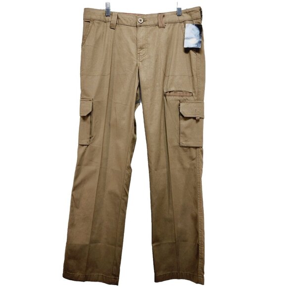 Dickies Cargo Pants Size 12 R Women’s Relaxed Fit Khaki Workwear 100% Cotton New - Picture 1 of 11